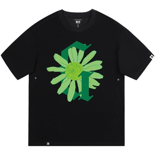 真维斯盖尔大码品牌重磅无性别男女装潮牌印花宽松胖子短袖t恤男
