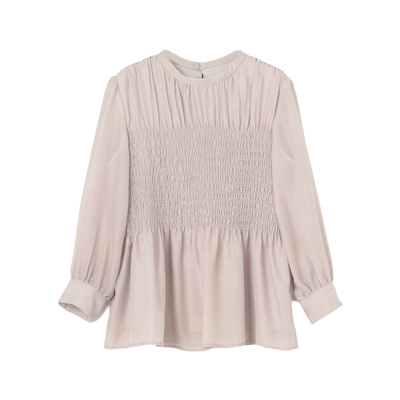 any SiS可洗简约甜美欧根纱褶皱衬衫女ONWARD