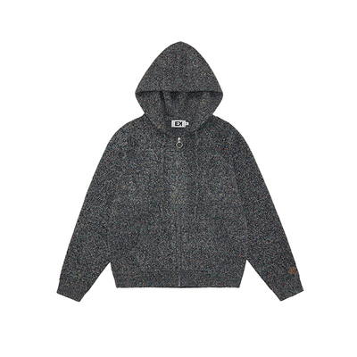 EK百搭宽松毛织拉链开衫卫衣