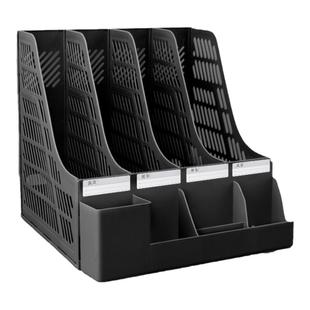 文件收纳架书架桌面书架书立架a4文件收纳盒文件夹书立文件架档案资料置物架文件栏文件框办公室办公桌用品放