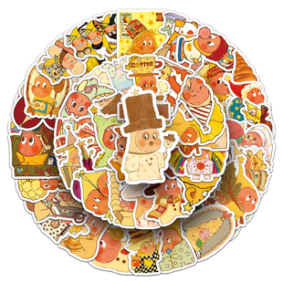 100张Twinkle Twinkle星星人手机壳贴纸可爱少女心咕卡防水装饰文具玻璃行李箱耳机滑板奶茶杯手账本吉他贴纸