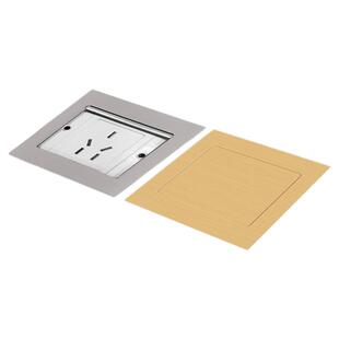 梅日兰86型隐形墙面插座不锈钢地插座面板五孔网络地板插超薄单门