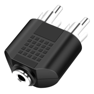 3.5mm母头转双莲花线转接头AV转2RCA公一分二手机电脑功放音响音箱调音台耳机aux母口双莲花头音频线转换器