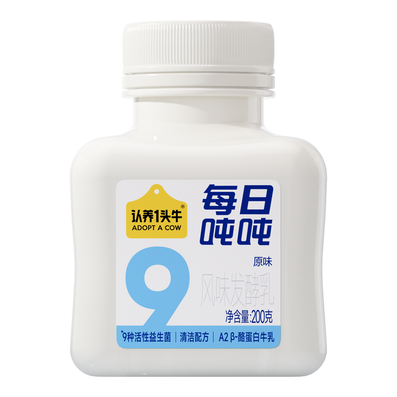 认养一头牛低温冷藏瓶装每日吨吨益生菌酸奶风味发酵乳原味