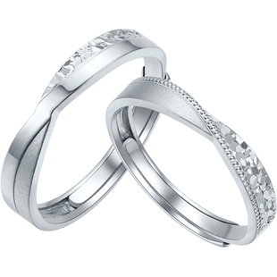 周六福pt950铂金戒指结婚对戒车花工艺对戒情侣情人节礼物旗舰店