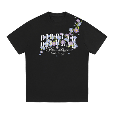 BIPOLAR过肩花丛刺绣短袖T恤