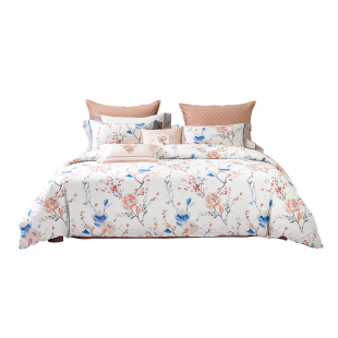 梦洁家纺纯棉全棉40s60支四件套被套床单四季田园花卉碎花248x248