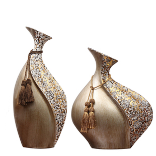 柏梵高档陶瓷花瓶摆件客厅电视柜壁龛干花玄关摆件聚财工艺品摆件