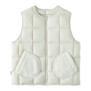 棵初25年冬季新款亲子中大女童轻薄保暖羽绒马甲三防面料叠穿上衣