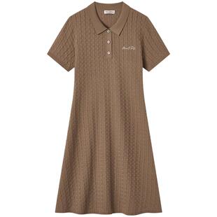 Marc O'Polo26夏新款莱赛尔简约轻熟气质POLO领短袖针织连衣裙女