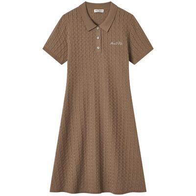 MOP轻熟简约POLO领针织连衣裙