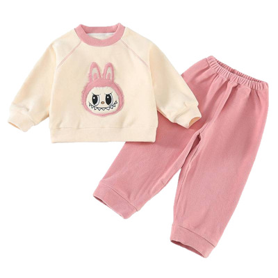 女童睡衣冬季奥粒绒薄绒套装