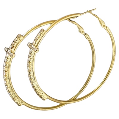 夸张十字架素圈耳圈女高级感耳环