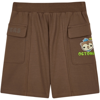 斯凯奇outlets童装男小童针织舒适短裤海底小纵队印花时尚休闲裤