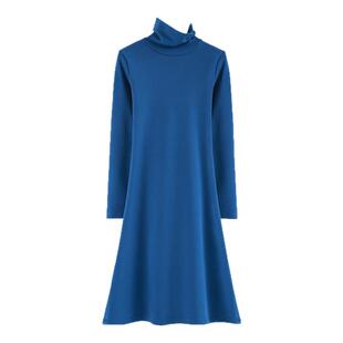 秋冬季韩版高领纯白修身保暖加绒加厚长款打底衫连衣裙长袖内搭