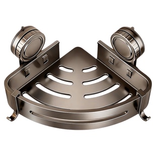 日本吸盘浴室三角置物架洗漱用品壁挂式卫生间免打孔太空铝收纳架