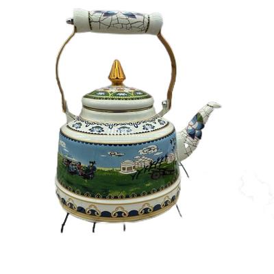 茶水壶餐具奶茶壶大容量民族风搪瓷烧水壶藏族家用茶壶草原蒙古族