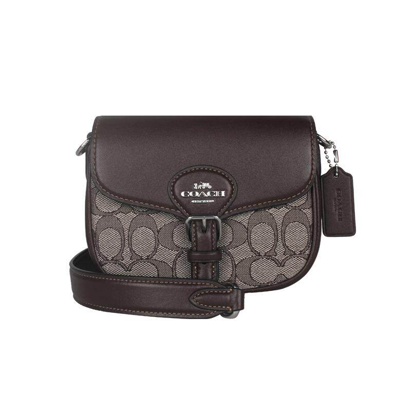 【自营】COACH/蔻驰女士时尚百搭通勤单肩斜挎包 CU982棕色马鞍包