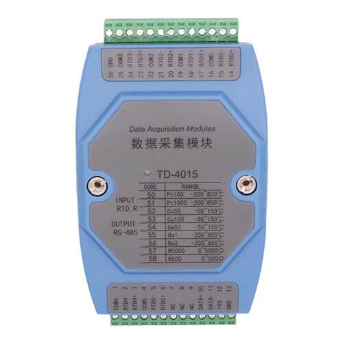 PT100温度采集模块热电阻转RS485 modbus工业级8路输入隔离采集器