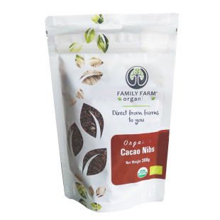 Family Farm Organics生可可豆碎粒即食自制黑巧克力可可脂Cacao