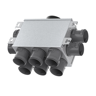 新风系统PE管道分风箱消音降噪新风PE管道配件金属静压分风箱
