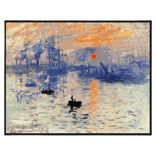 自油自画 数字油画diy 客厅风景手工手绘油彩装饰画莫奈名画 日出