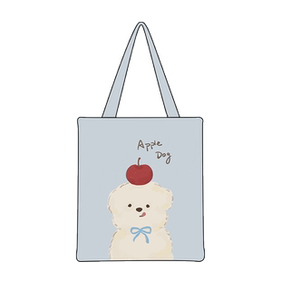 尼睿x南空直美 新款日系清新学生书包可爱小狗帆布包大容量单肩包