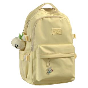 奶油色系少女书包 日系ins学院风大学生双肩包女休闲百搭高中背包