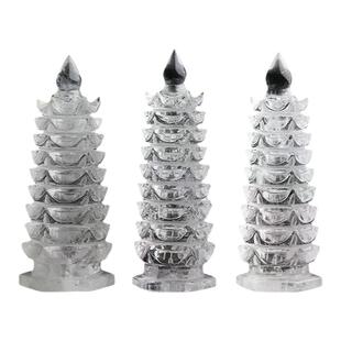 天然白水晶文昌塔9-13层办公室书桌书房摆件原石雕刻创意工艺礼品