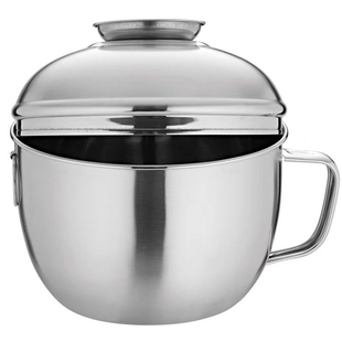 加厚不锈钢碗带盖学生吃饭盒宿舍用方便面刻字快餐杯大小号泡面杯