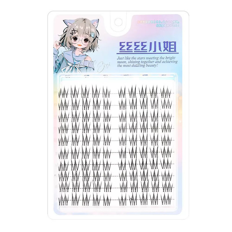 酥茶妹妹免胶分段超细透明梗睫毛
