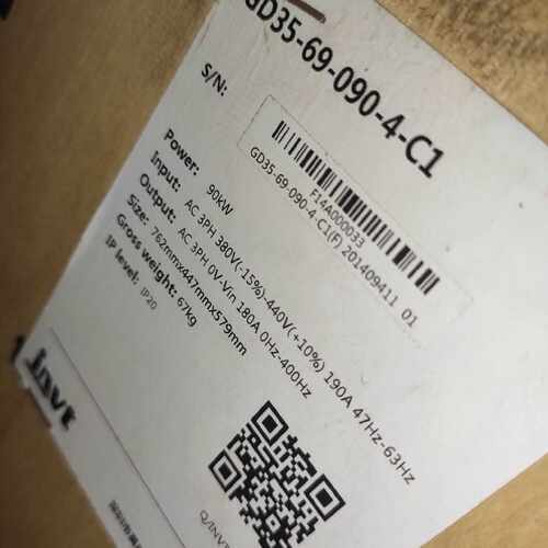 【议价-可维修】 INVT GD35-69-090-C1 变频器 90KW 工控备件  /