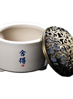 美真香盘香炉白瓷居家摆件