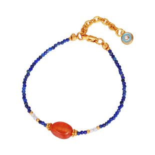 极细天然青金石串珠小米粒米珠手链女生彩色2025新款轻奢精致手串