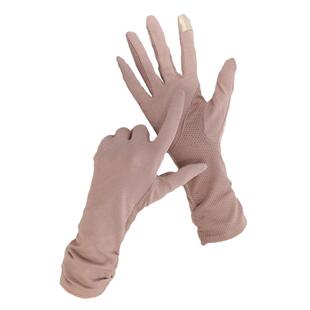 手套女士薄款夏季纯棉开车防晒防紫外线骑车五指防滑夏天弹力分指