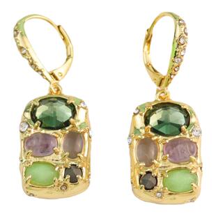 鬼才设计师Alexis Bittar轻奢潮牌彩色水晶镶嵌耳坠优雅复古耳环