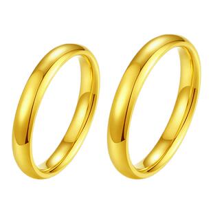 周大生黄金戒指女足金简爱手饰情侣对戒光面素圈送男女友生日礼物