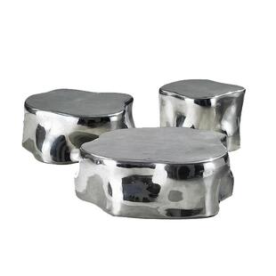 意式轻奢高级感客厅异形茶几设计师款艺术感不锈钢组合咖啡桌简约