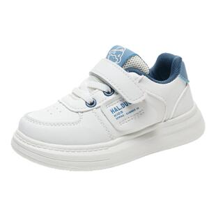 小黄鸭童鞋男童白色运动鞋2026新款皮面防水儿童鞋子男孩小白鞋潮