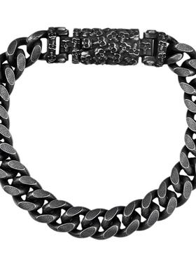 GRGR钛钢做旧复古古巴链手链