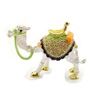 敦煌合金骆驼首饰盒工艺品骆驼骆驼张摆件镶钻饰品盒敦煌旅游纪念