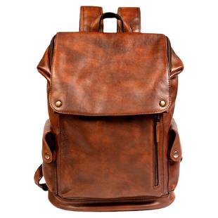 慢时光手工真皮背包休闲头层植鞣牛皮双肩包电脑包旅行男女登山包