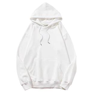 新款港风秋冬宽松休闲卫衣男潮流宽松连帽卫衣时尚加绒保暖不起球