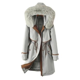 派克服女冬季2025新款加厚大码棉衣棉服中长款女士可拆卸棉袄外套