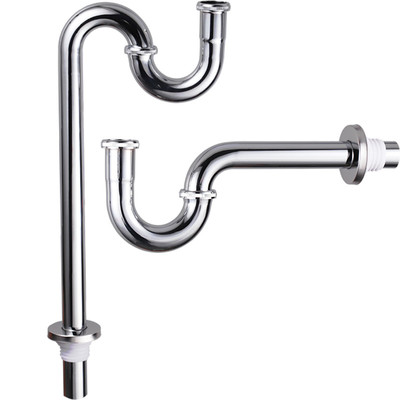 全铜加厚s弯防臭面盆下水器