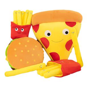 创意薯条汉堡披萨抱枕搞笑娃娃生日礼物沙发靠垫毛绒玩具拍摄道具