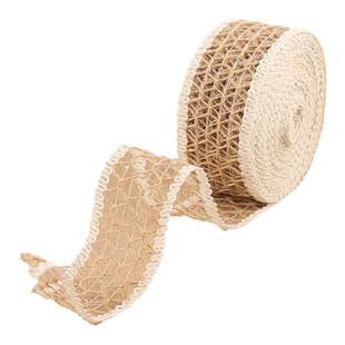 2米/10米麻布卷手工diy棉麻材料花边复古装修工艺编织宽扁麻织带