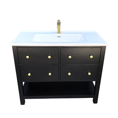 IKALON中古风落地浴室柜一体盆