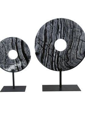 大理石中国风平安扣桌面装饰品