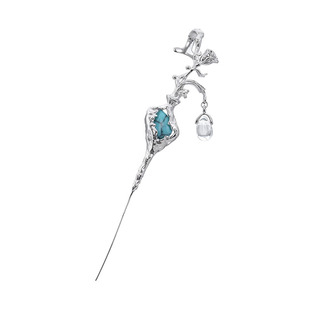 苦夏系列原创绿松石花瓶穿刺耳针小众设计耳钉甜酷新中式冷淡耳饰